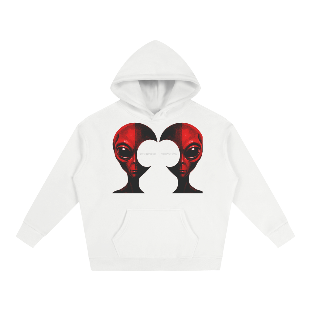 red,alien,hoodie,fleeced
